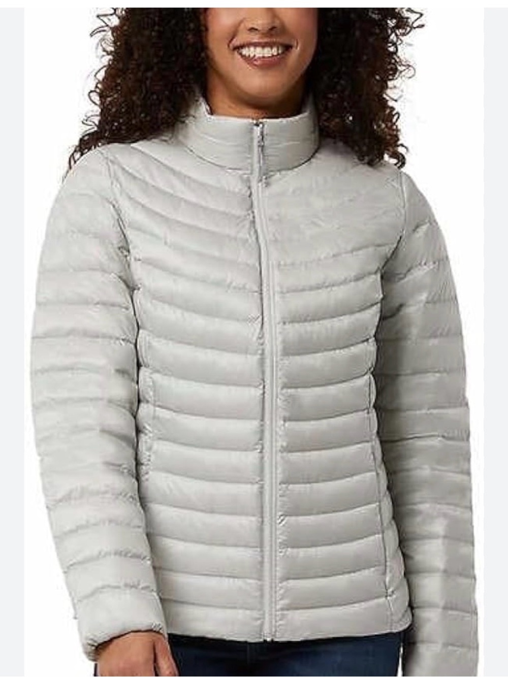 32 Degrees Women Light Gray Quilted Puffer Jacket Sz Medium New 8-10